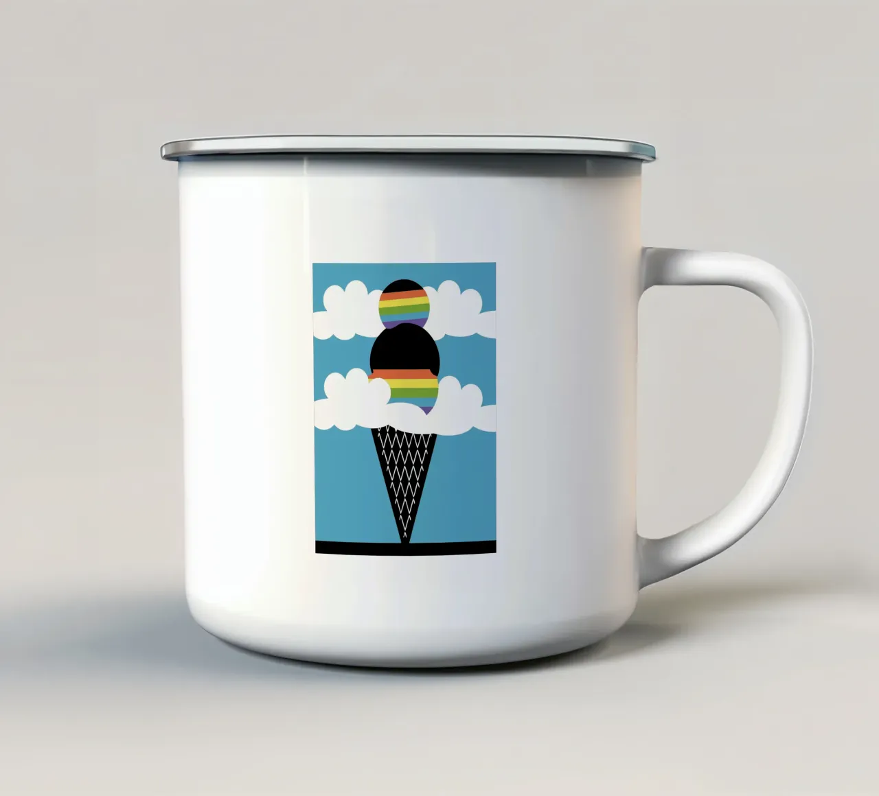 Gelato arcobaleno tazza in smalto da LOOK DIFFERENT