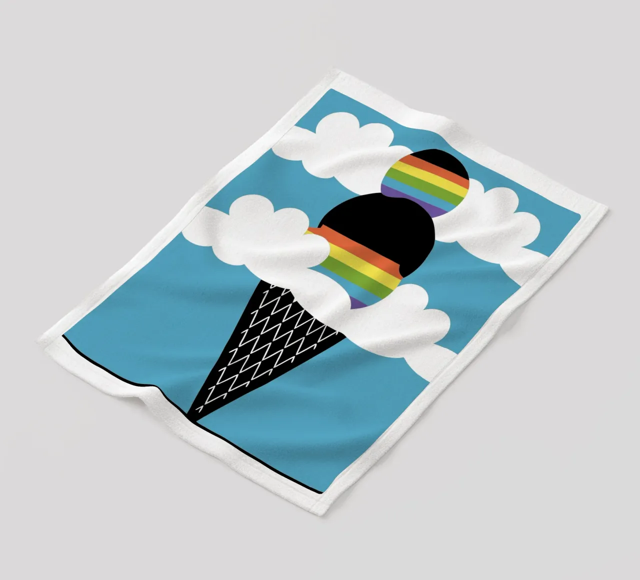 Rainbow Ice Cream fleece blanket by LOOK DIFFERENT