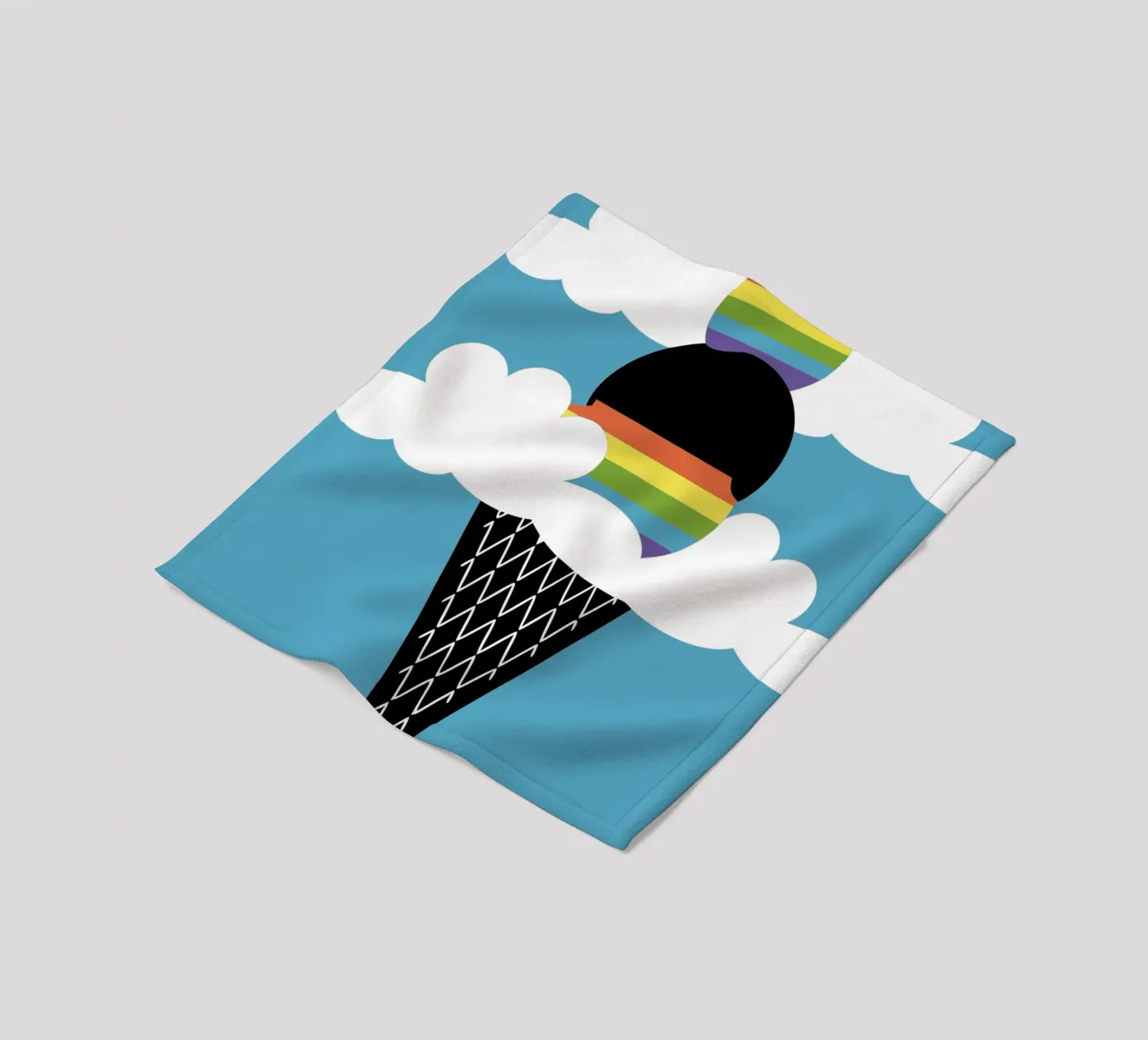 Rainbow Ice Cream fleece blanket by LOOK DIFFERENT