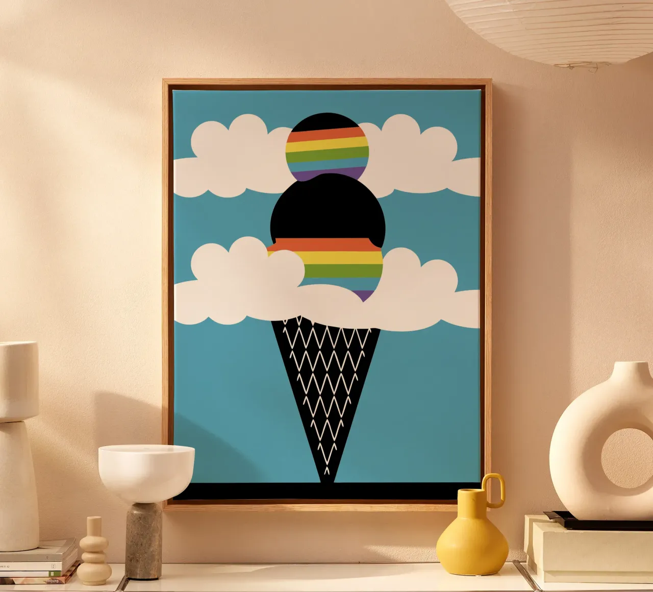 Rainbow Ice Cream canvas by LOOK DIFFERENT