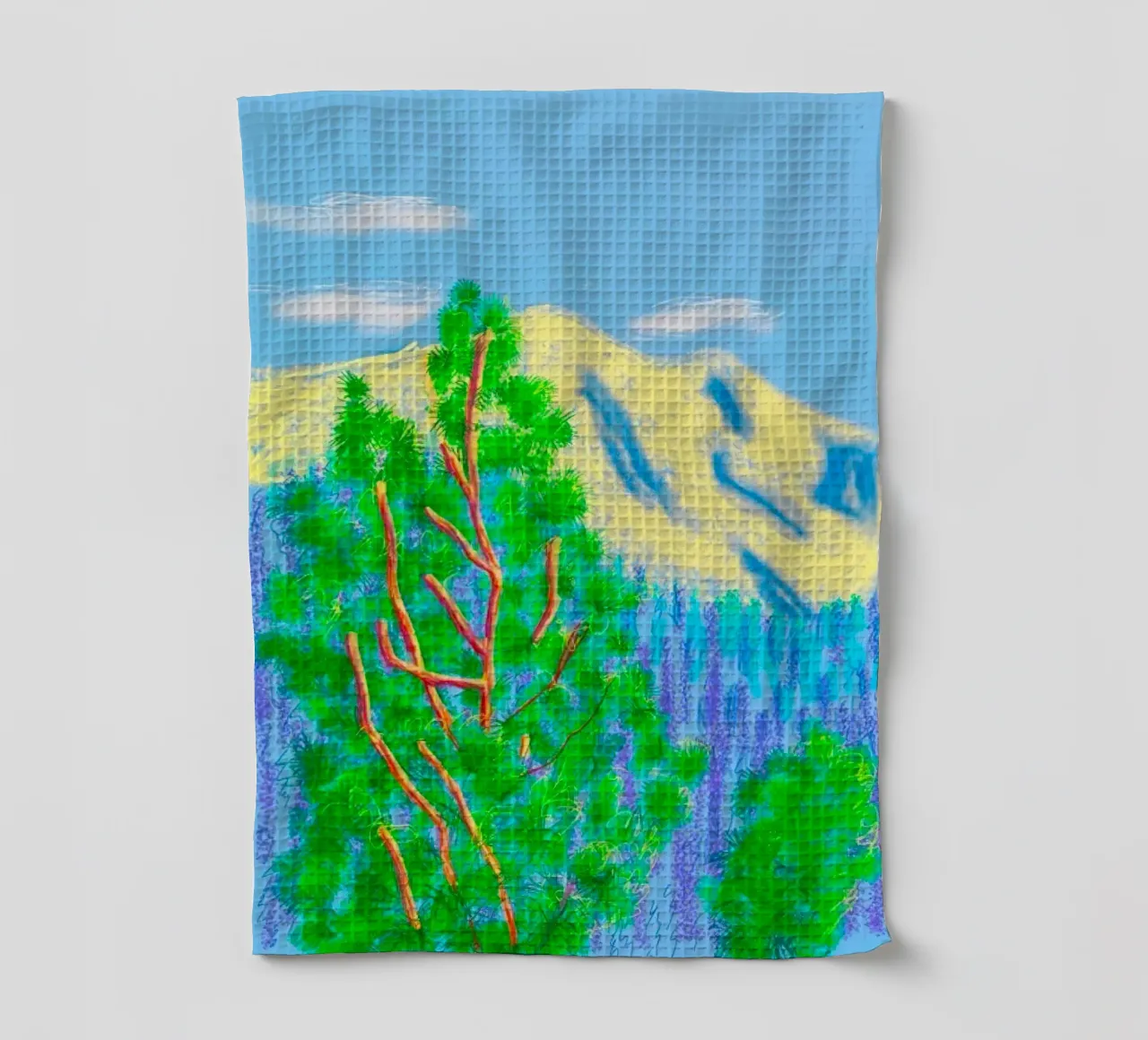 mountains garrowby hill tea towel by khanrosie