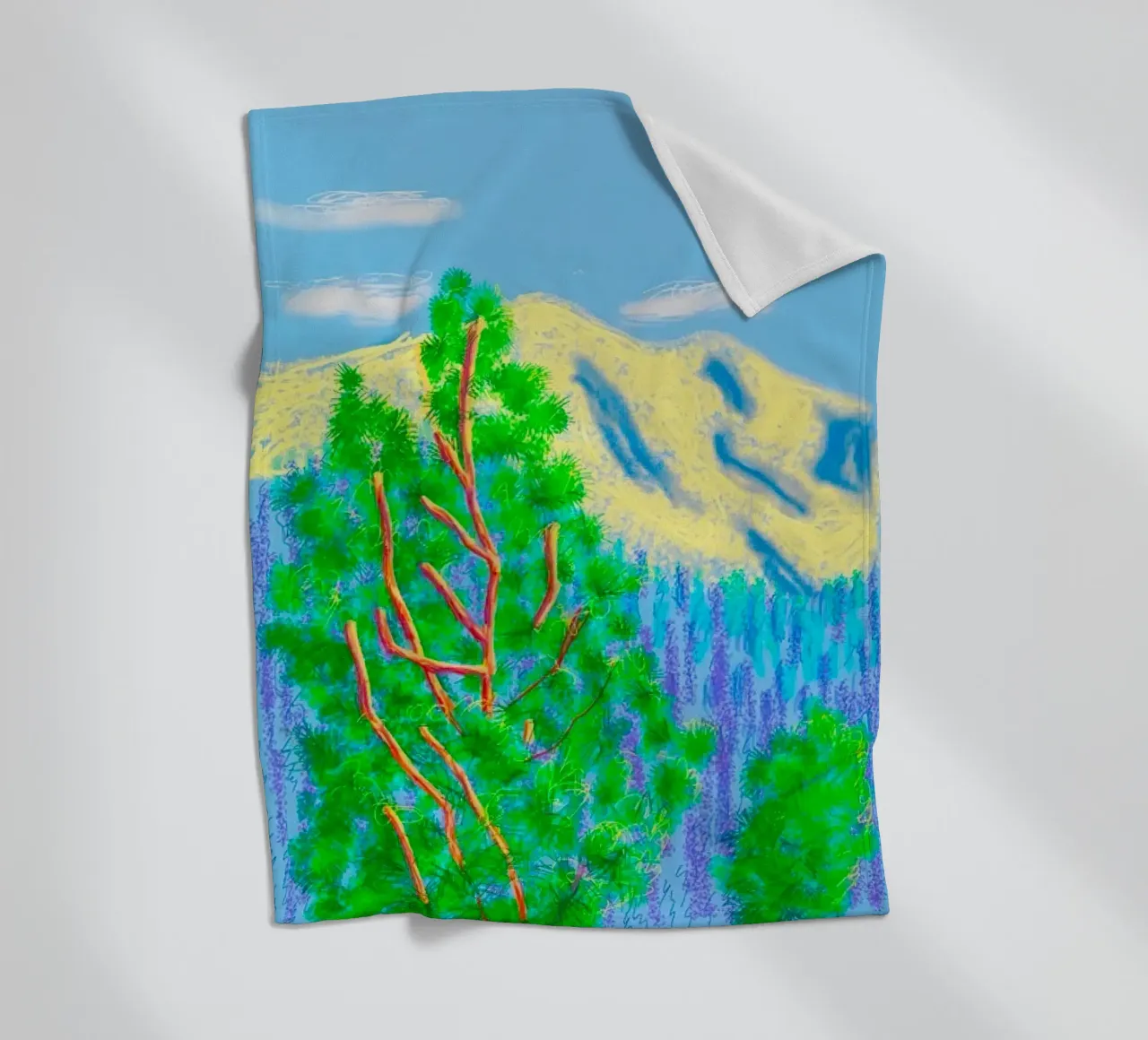 mountains garrowby hill fleece blanket by khanrosie