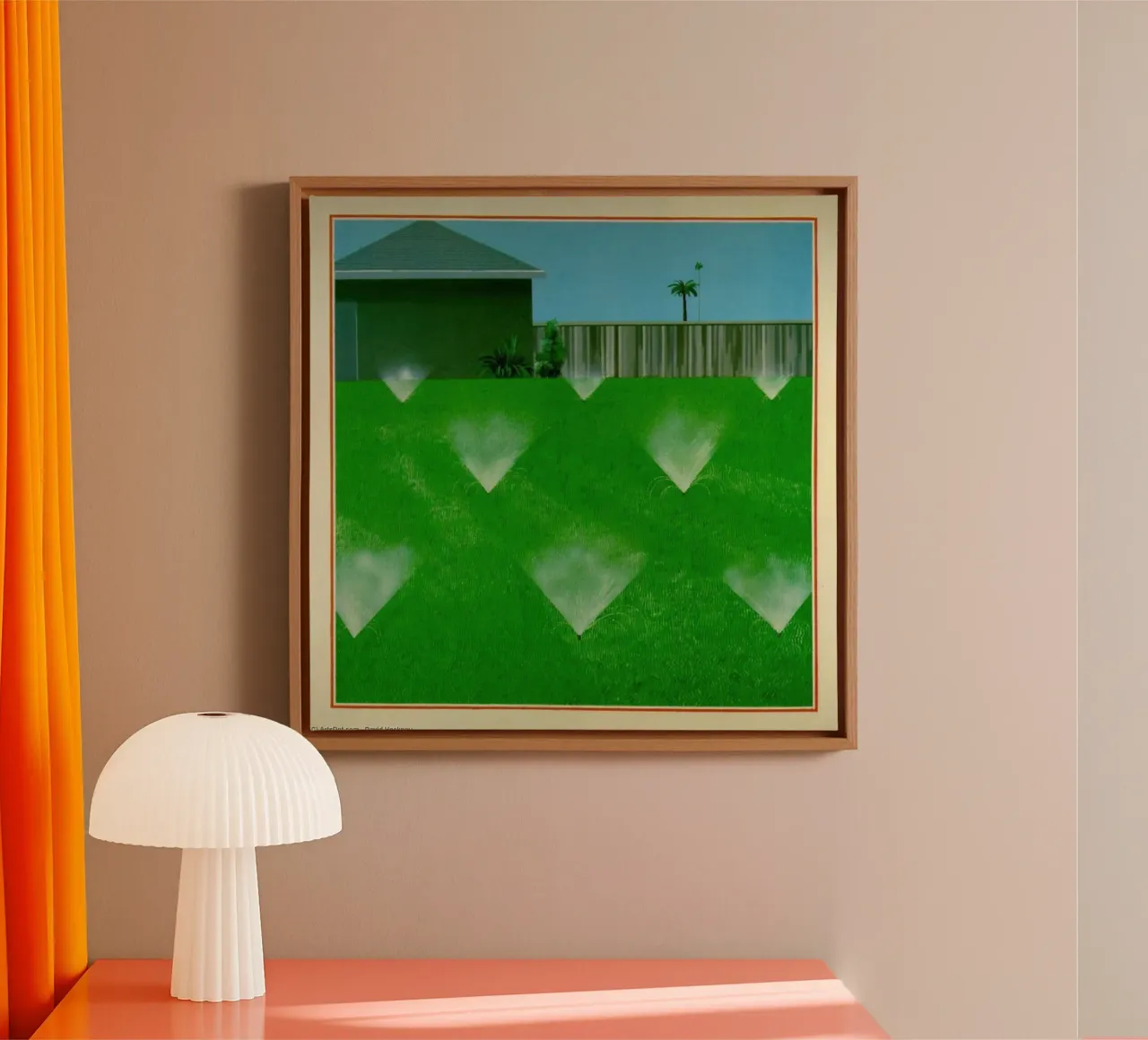 gazon bestrooid canvas met Baklijst van khanrosie