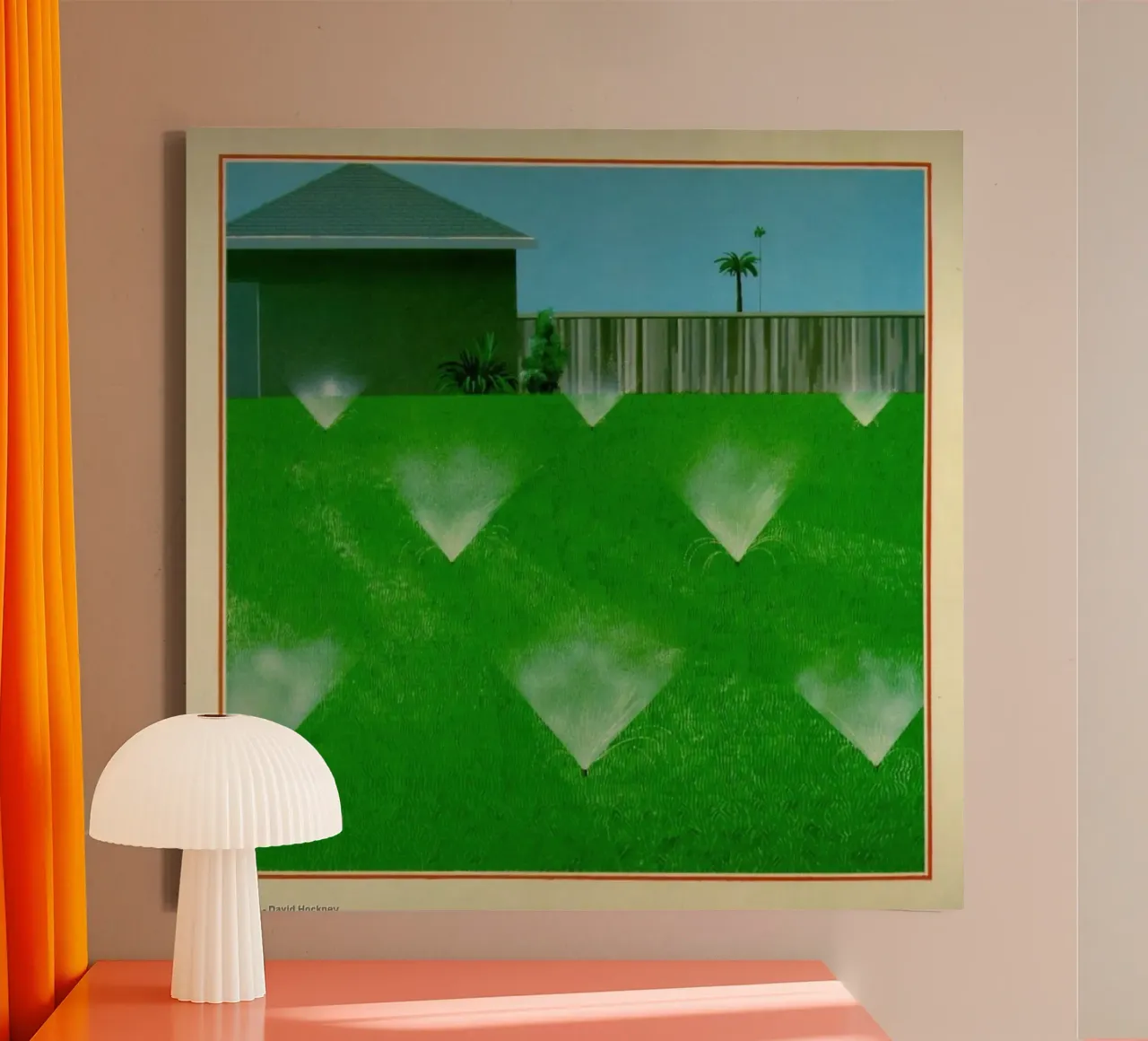 gazon bestrooid canvas met Baklijst van khanrosie