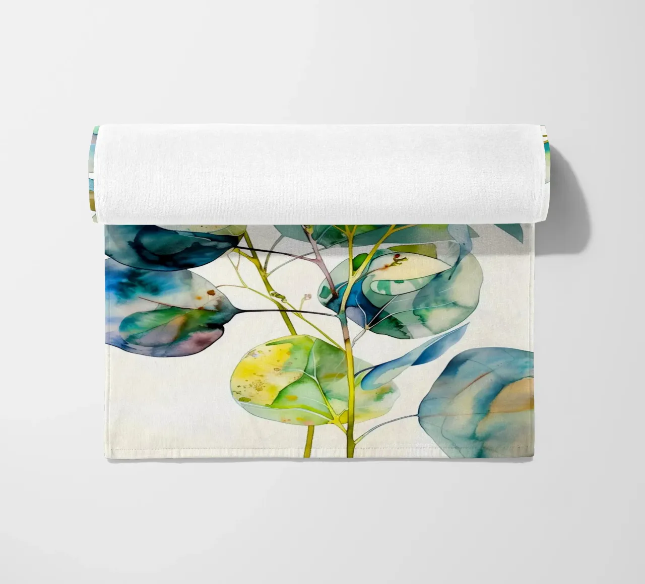 Eucalyptus leaves beach towel by Justyna Jaszke JBJart