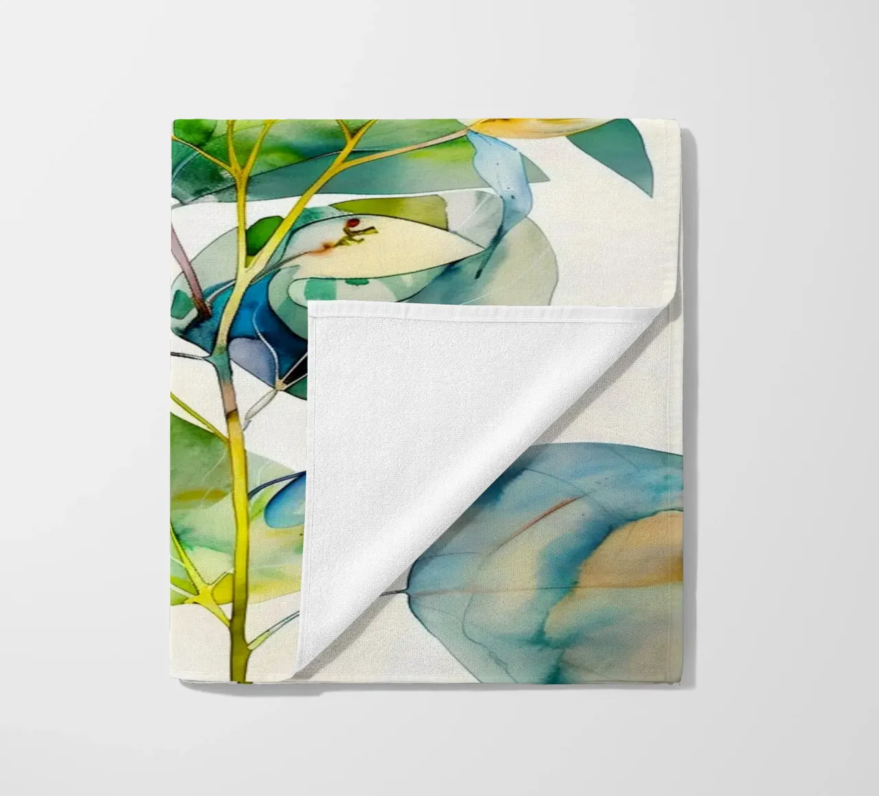 Eucalyptus leaves beach towel by Justyna Jaszke JBJart