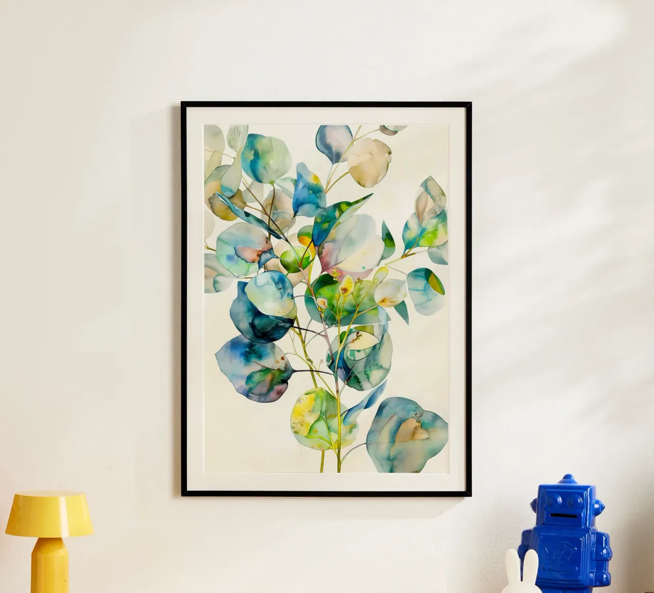 Foglie di eucalipto poster con telaio in alluminio da Justyna Jaszke JBJart