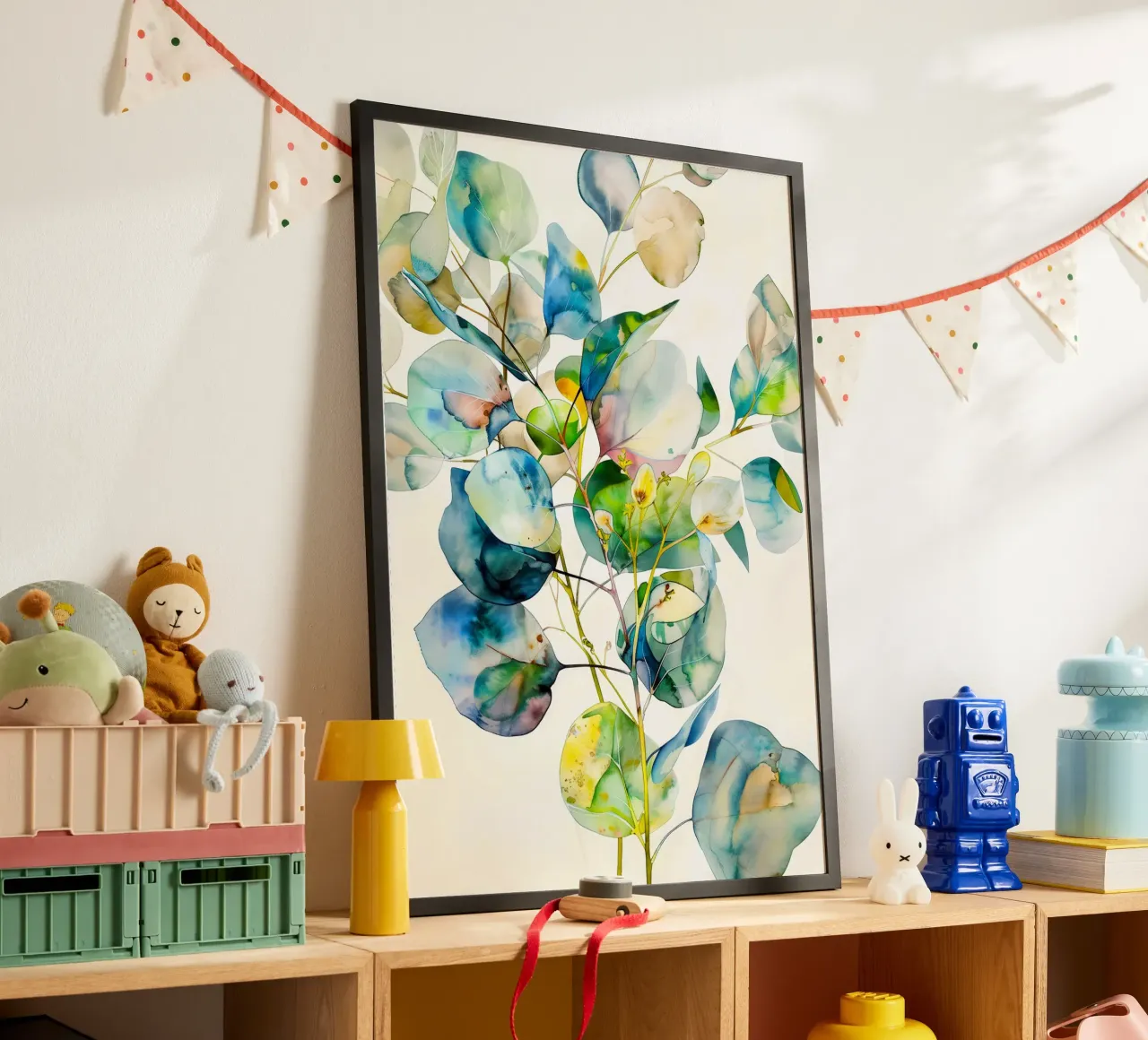 Foglie di eucalipto poster con telaio in alluminio da Justyna Jaszke JBJart