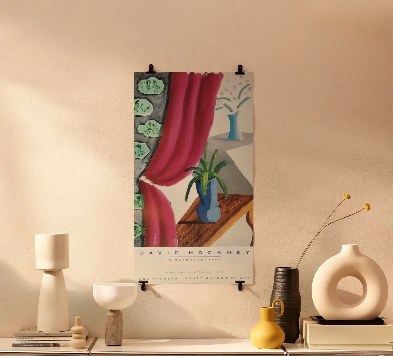Retrospettiva di Hockney al LACMA 1988 poster da khanrosie