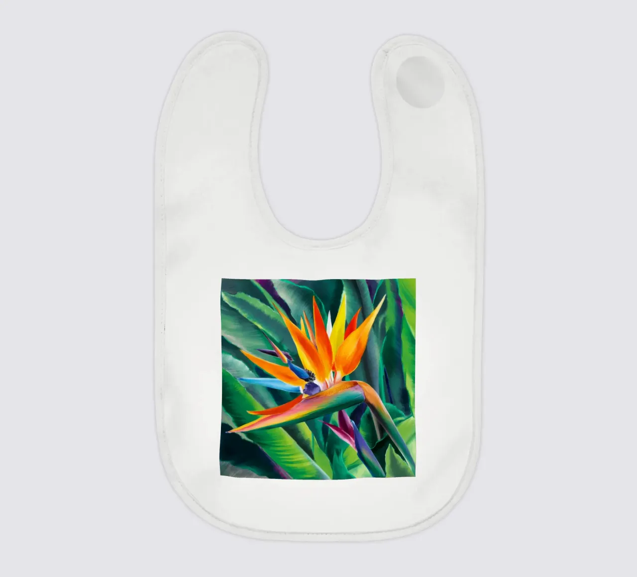 Paradijsvogel baby slabbetje van Ebony Carpenter