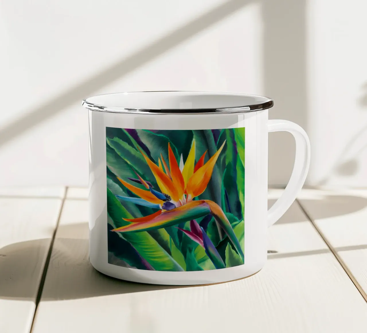 Ave del Paraíso taza de esmalte de Ebony Carpenter