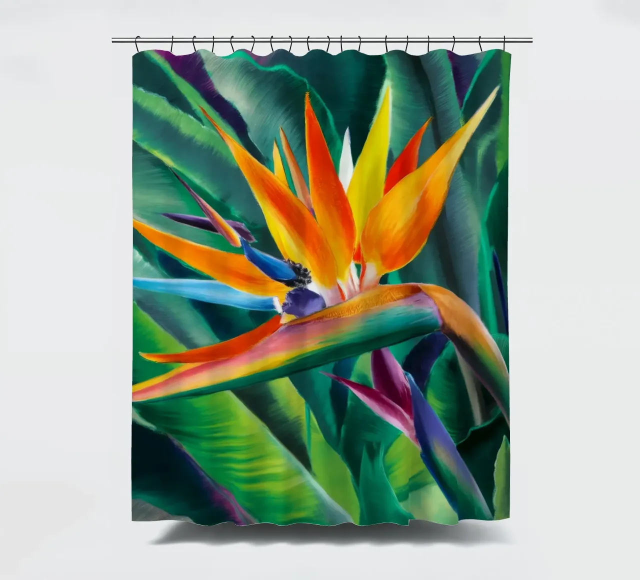 Paradijsvogel douchegordijn van Ebony Carpenter