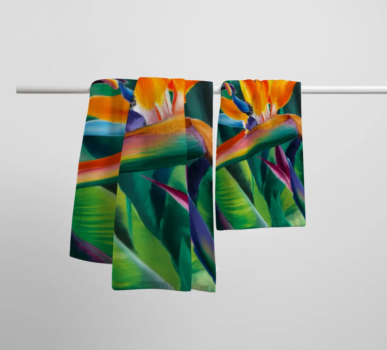Bird of Paradise towel by Ebony Carpenter