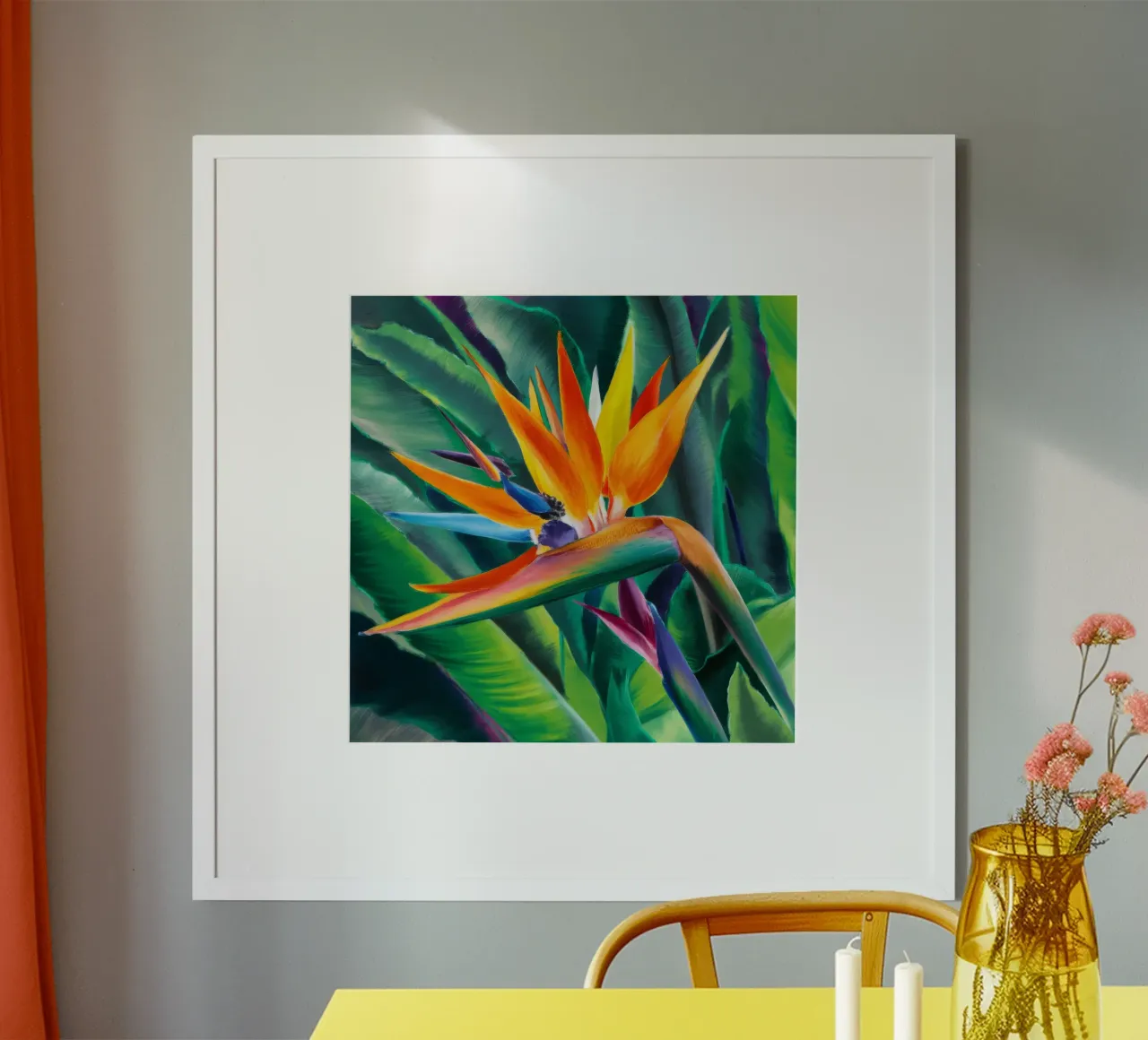 Uccello del Paradiso poster con telaio in alluminio da Ebony Carpenter