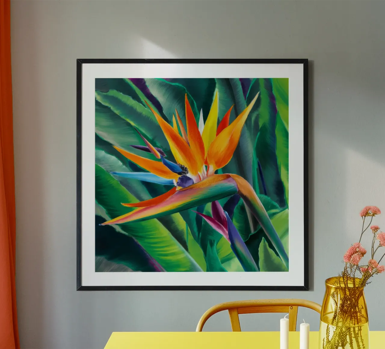 Uccello del Paradiso poster con telaio in alluminio da Ebony Carpenter