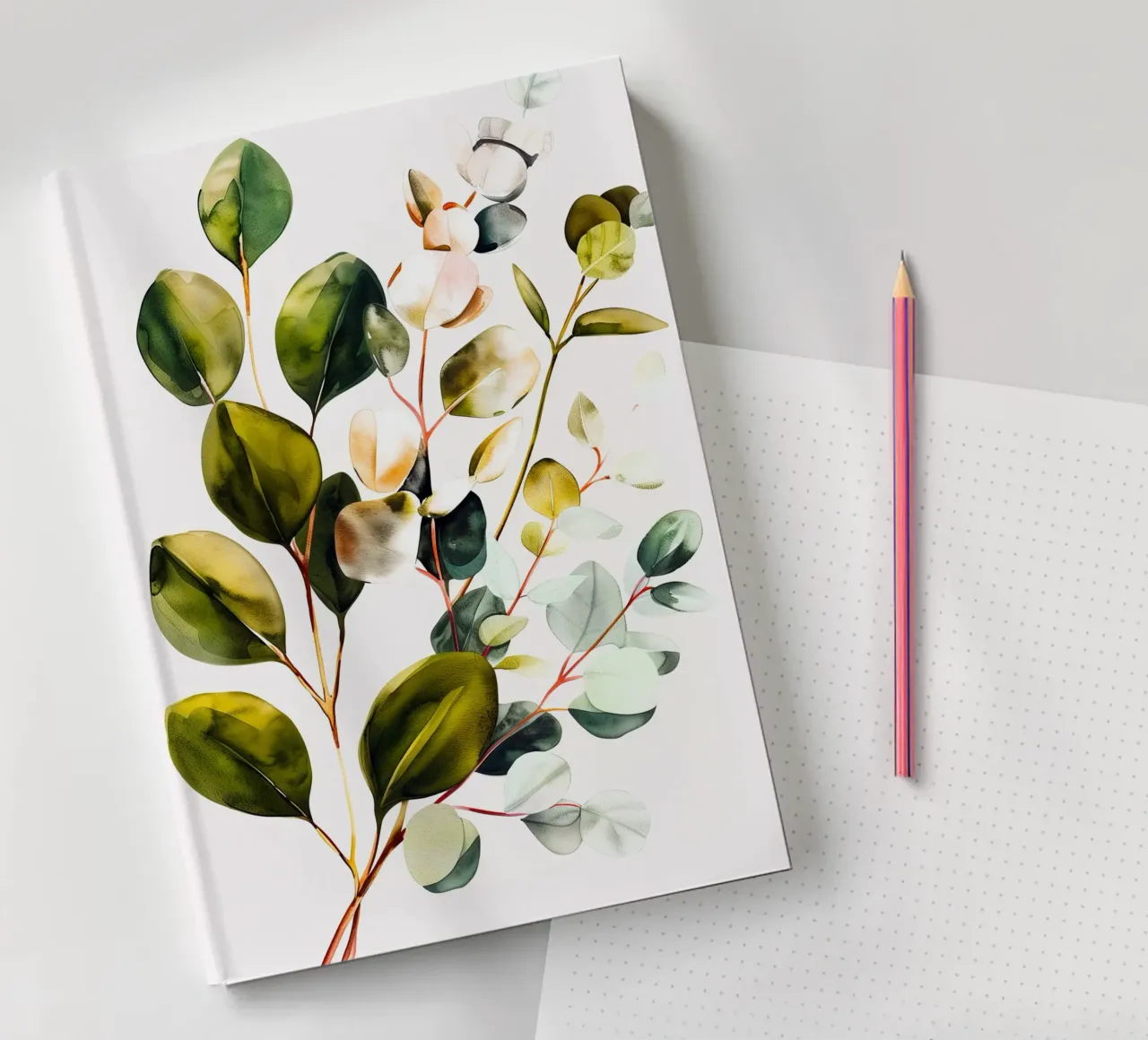 Eucalyptus leaves notebook by Justyna Jaszke JBJart