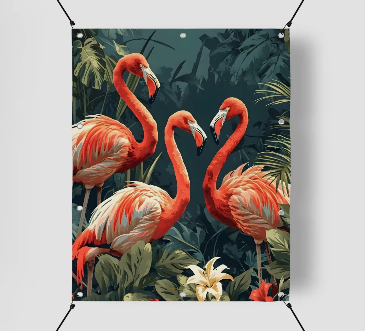 Flamingo vintage Portrait telo in pvc da Vintage Travel Art