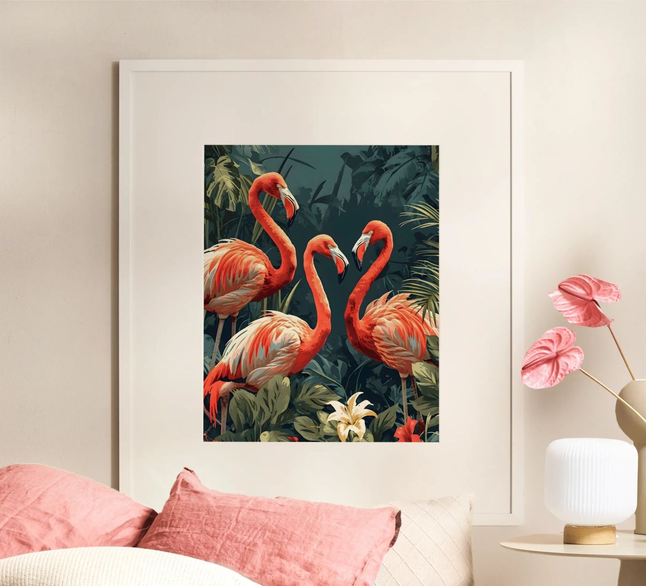 Flamingo vintage Portrait poster de Vintage Travel Art
