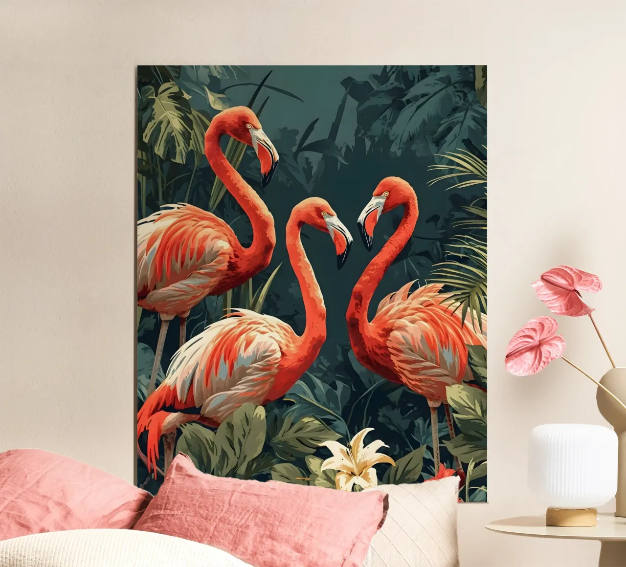 Flamingo vintage Portrait carta hahnemühle da Vintage Travel Art