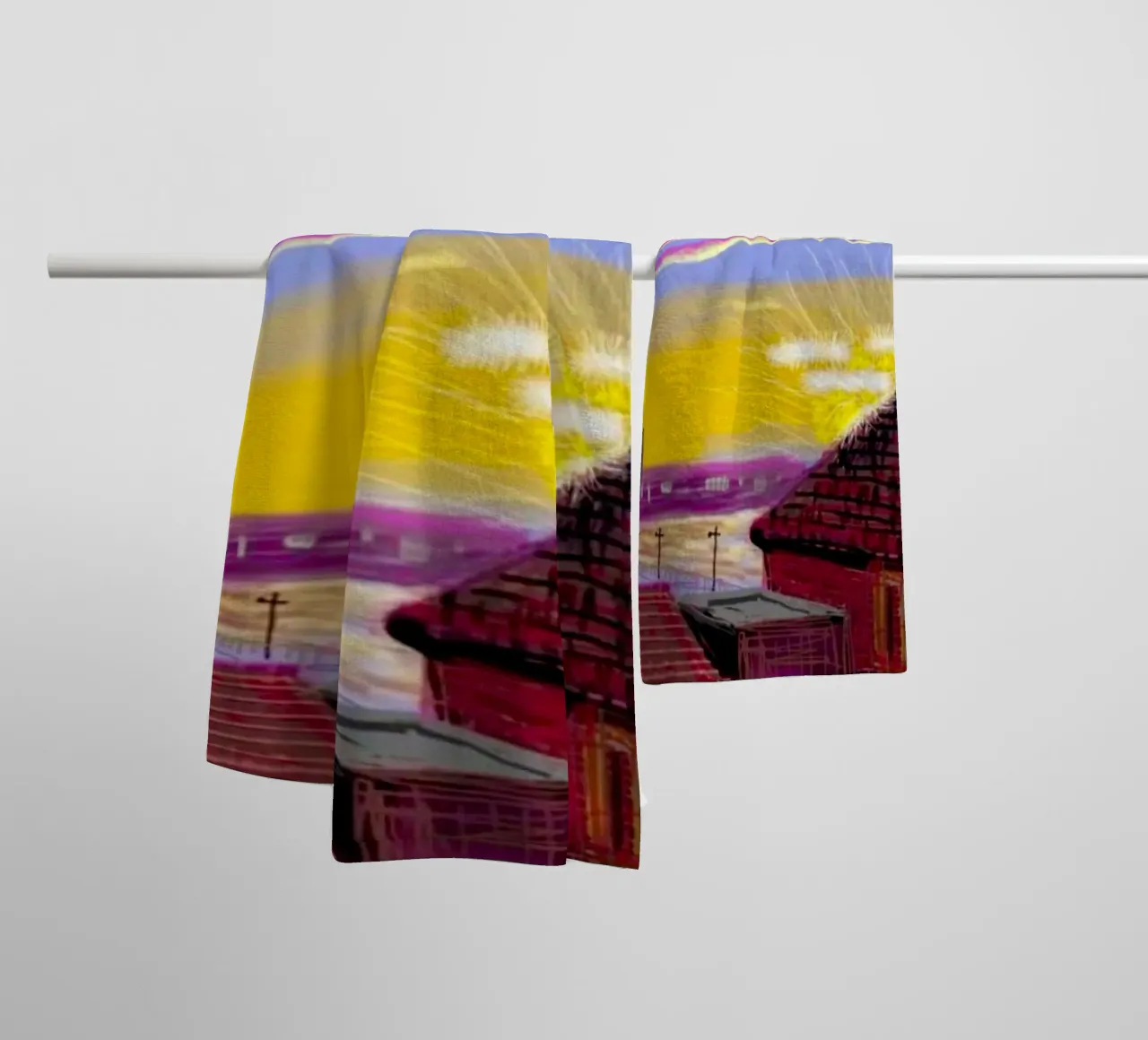 arte digitale mattutina asciugamano da bagno da khanrosie