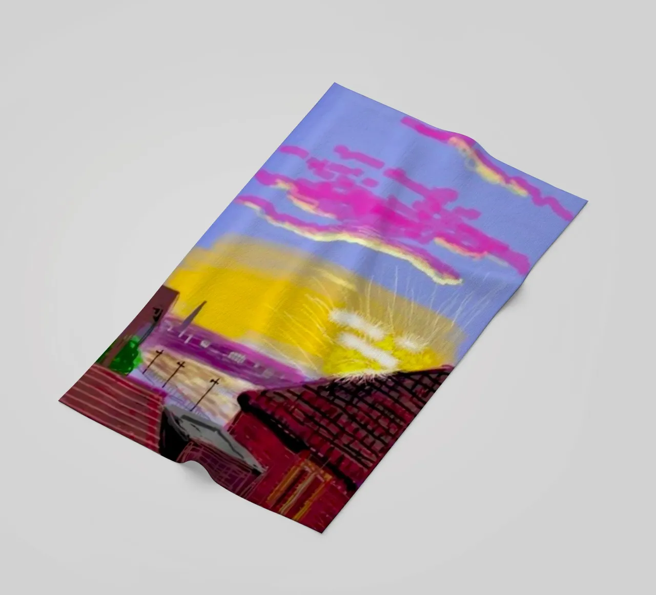 arte digitale mattutina telo mare da khanrosie
