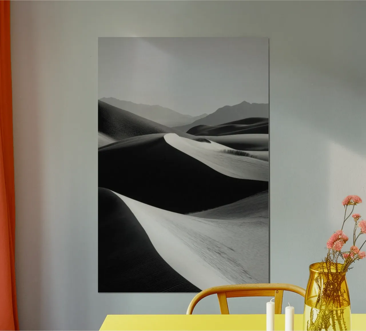 Paysage de dunes de sable noir et blanc poster de Indigo Tides Art