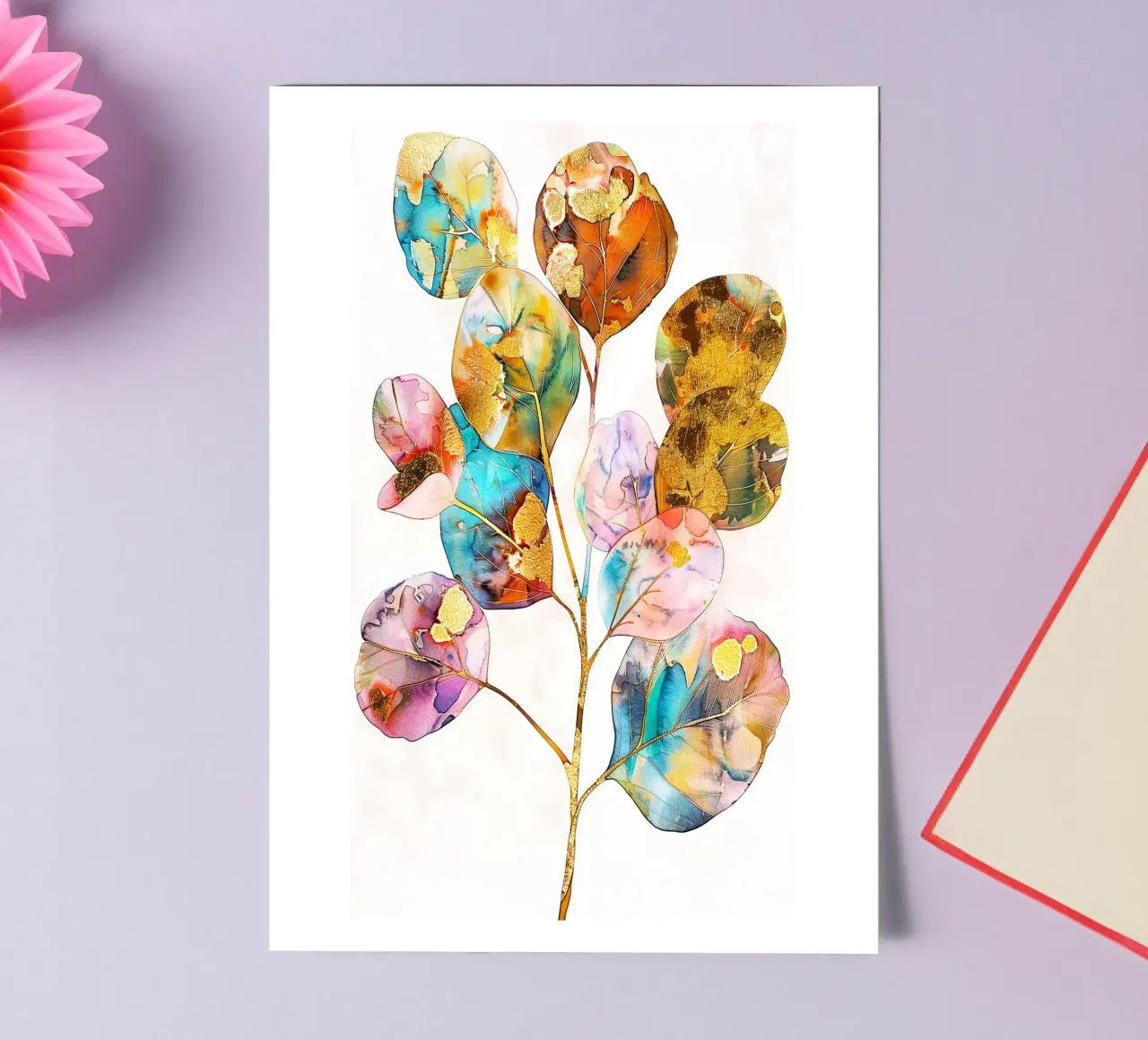 Eucalyptus colors leaves sticker sheet by Justyna Jaszke JBJart