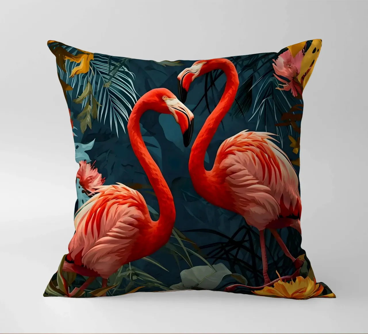 Flamingos Vintage Portrait cuscino da Vintage Travel Art