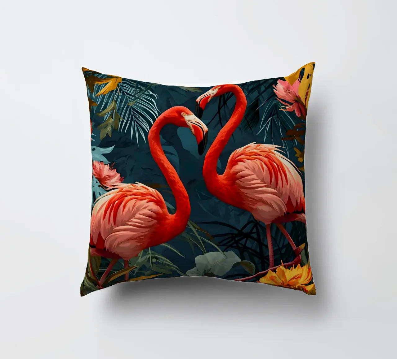 Flamingos Vintage Portrait cuscino da Vintage Travel Art