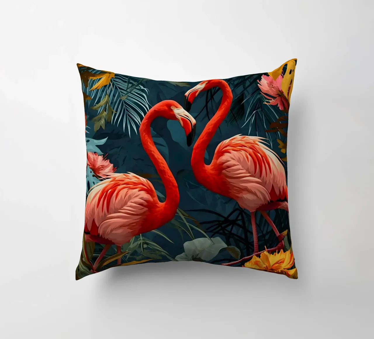 Flamingos Vintage Portrait cuscino da Vintage Travel Art