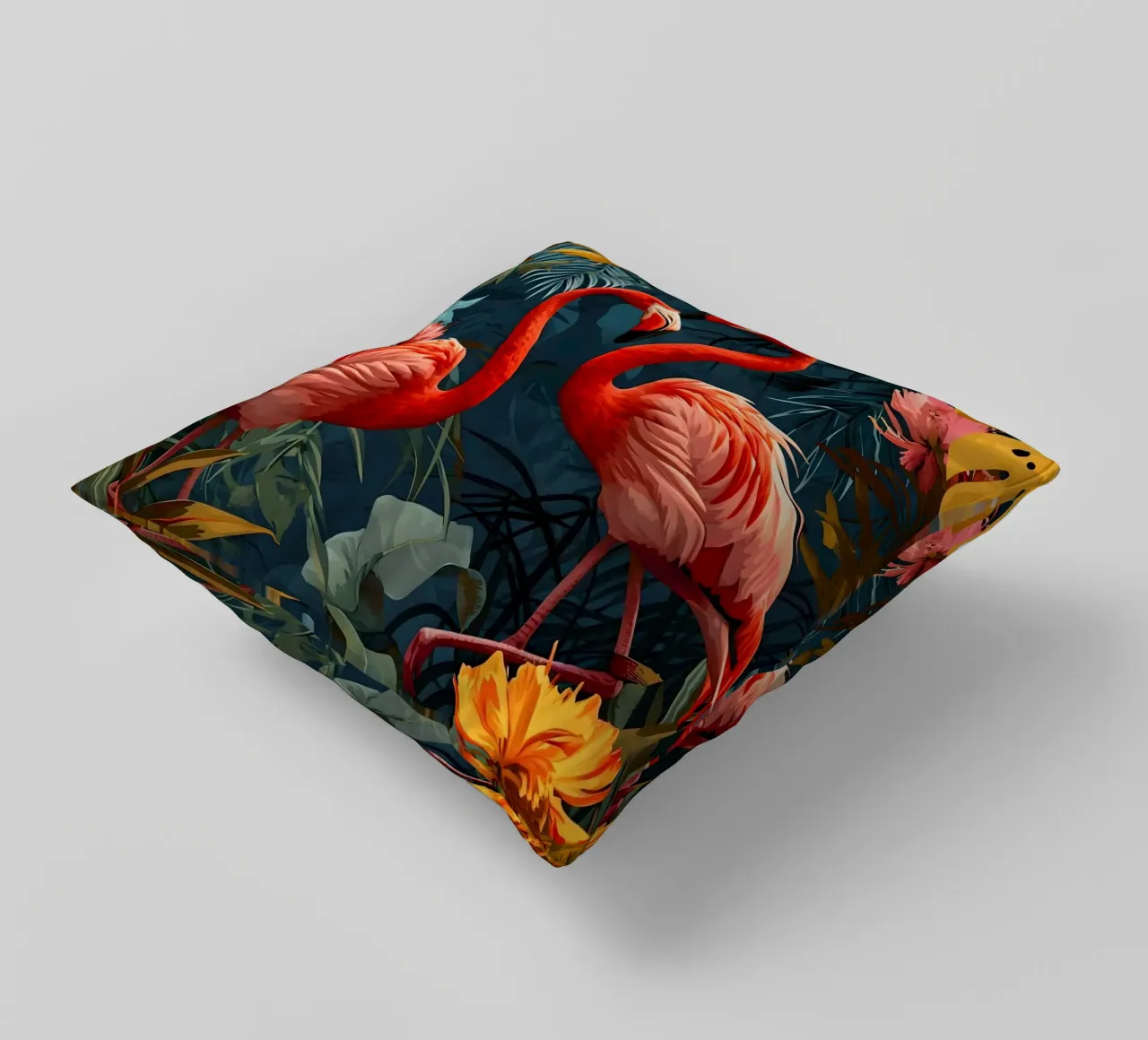 Flamingos Vintage Portrait cuscino da Vintage Travel Art