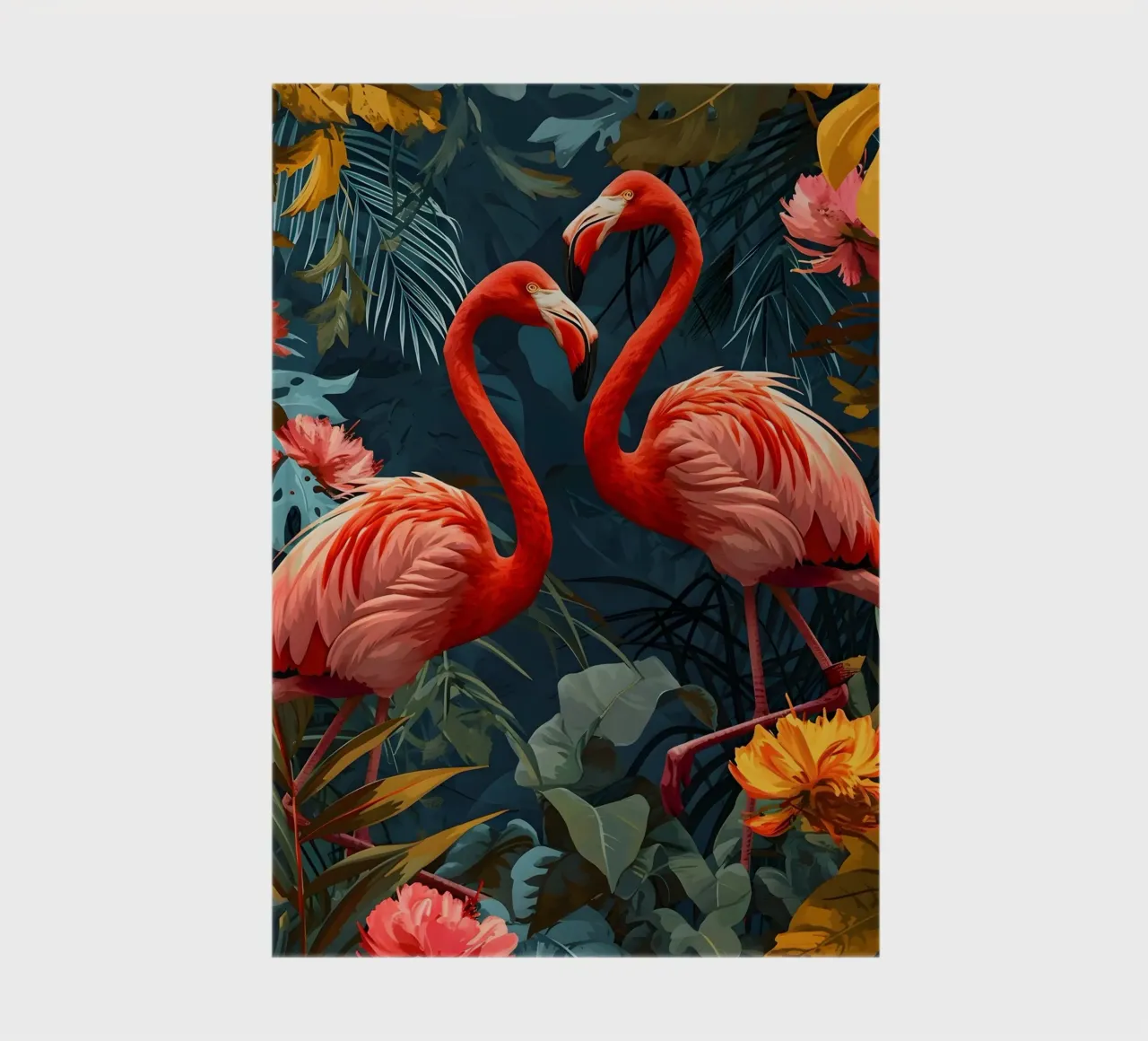Flamingos Vintage Portrait diario da Vintage Travel Art