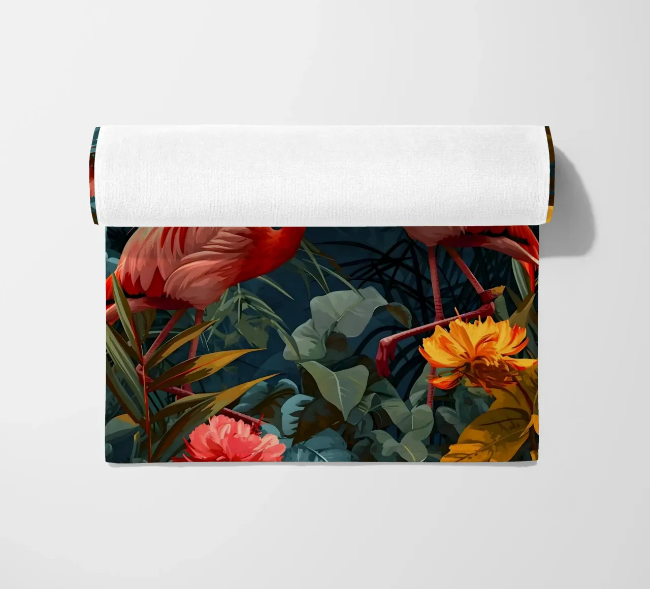 Flamingos Vintage Portrait telo mare da Vintage Travel Art
