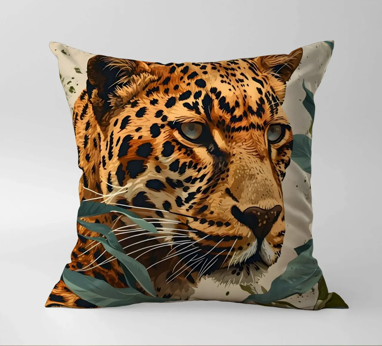 Leopard vintage Porträt cuscino da Vintage Travel Art