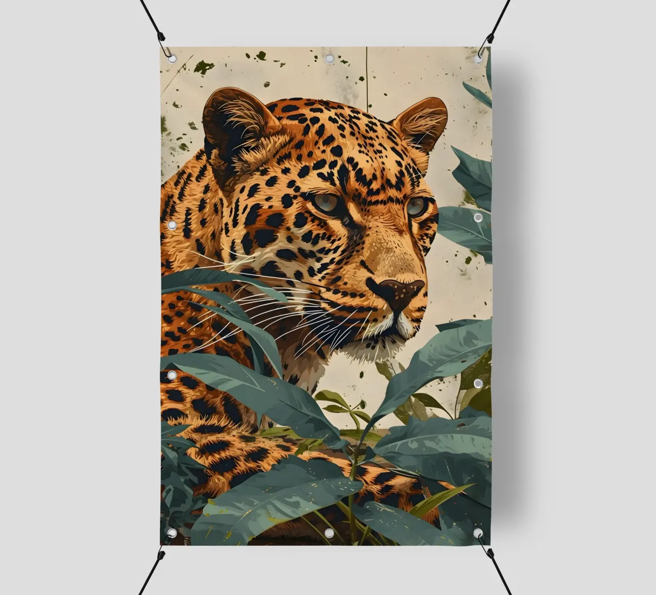 Leopard vintage Porträt telo in pvc da Vintage Travel Art