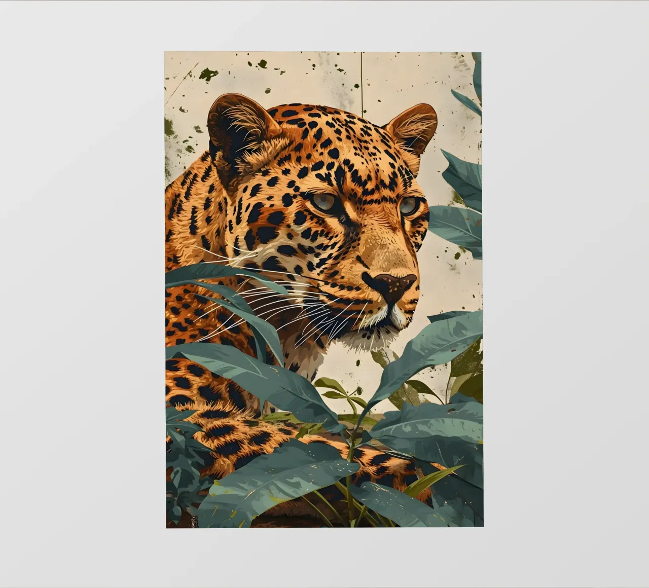 Leopard vintage Porträt telo in pvc da Vintage Travel Art