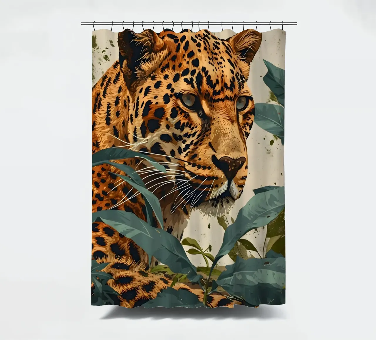 Leopard vintage Porträt shower curtain by Vintage Travel Art