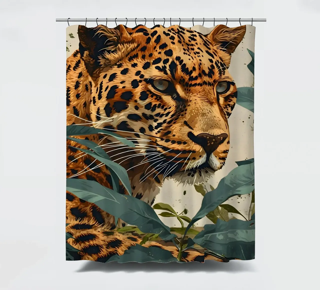 Leopard vintage Porträt shower curtain by Vintage Travel Art