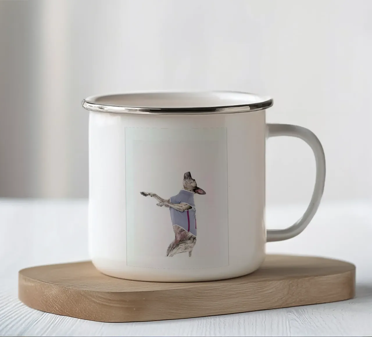 The Tailwaggers 7-2 taza de esmalte de Paul Aidan Perry