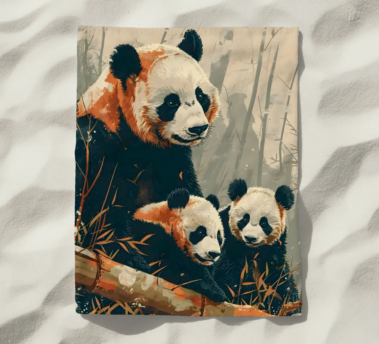 Panda Vintage Kunst telo mare da Vintage Travel Art