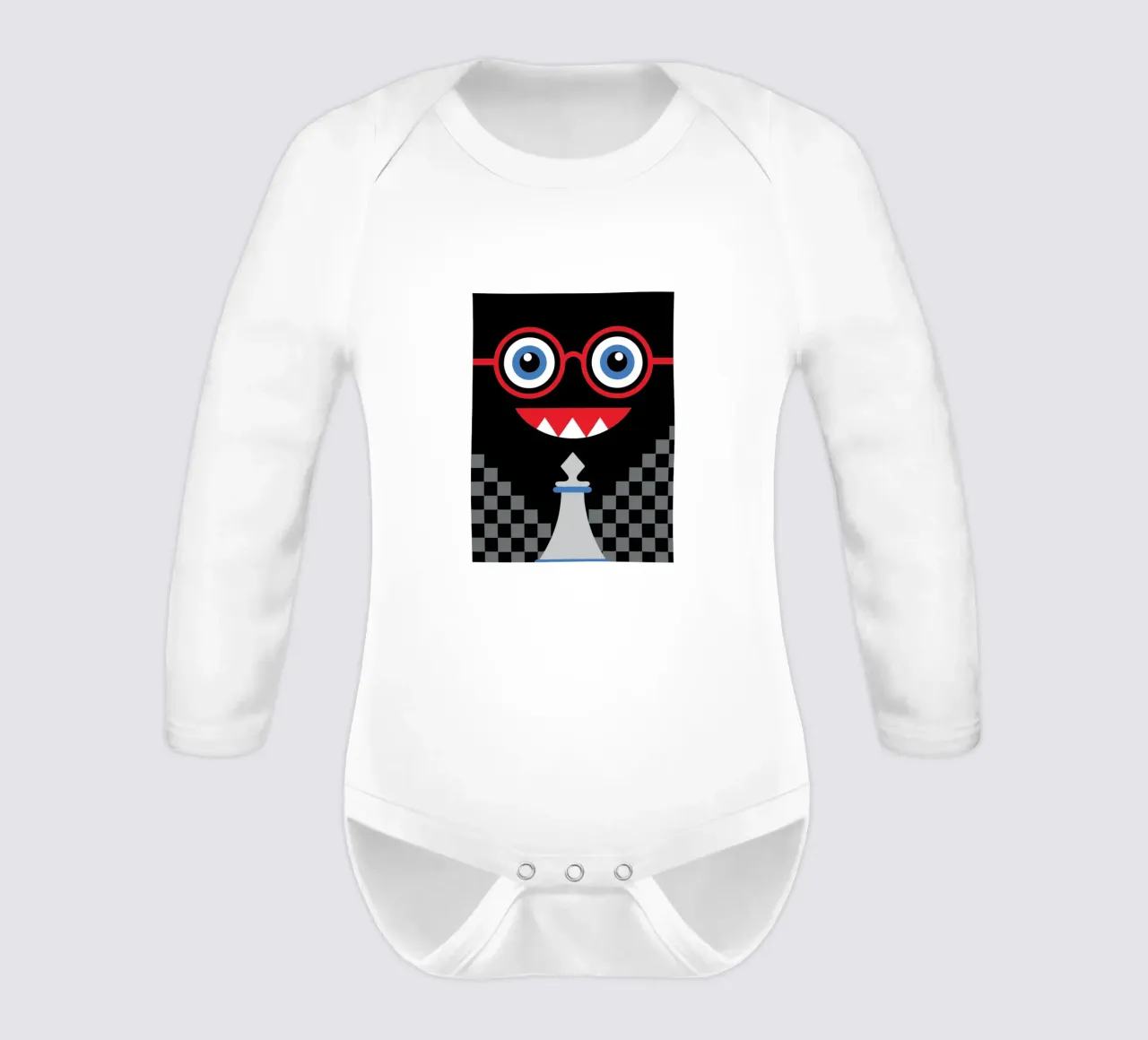 Emoticon e scacchi body neonato maniche lunghe da LOOK DIFFERENT