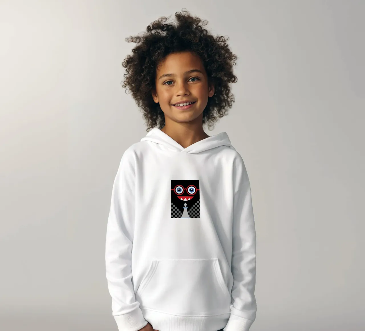 Emoticon e scacchi felpa bambino con cappuccio da LOOK DIFFERENT