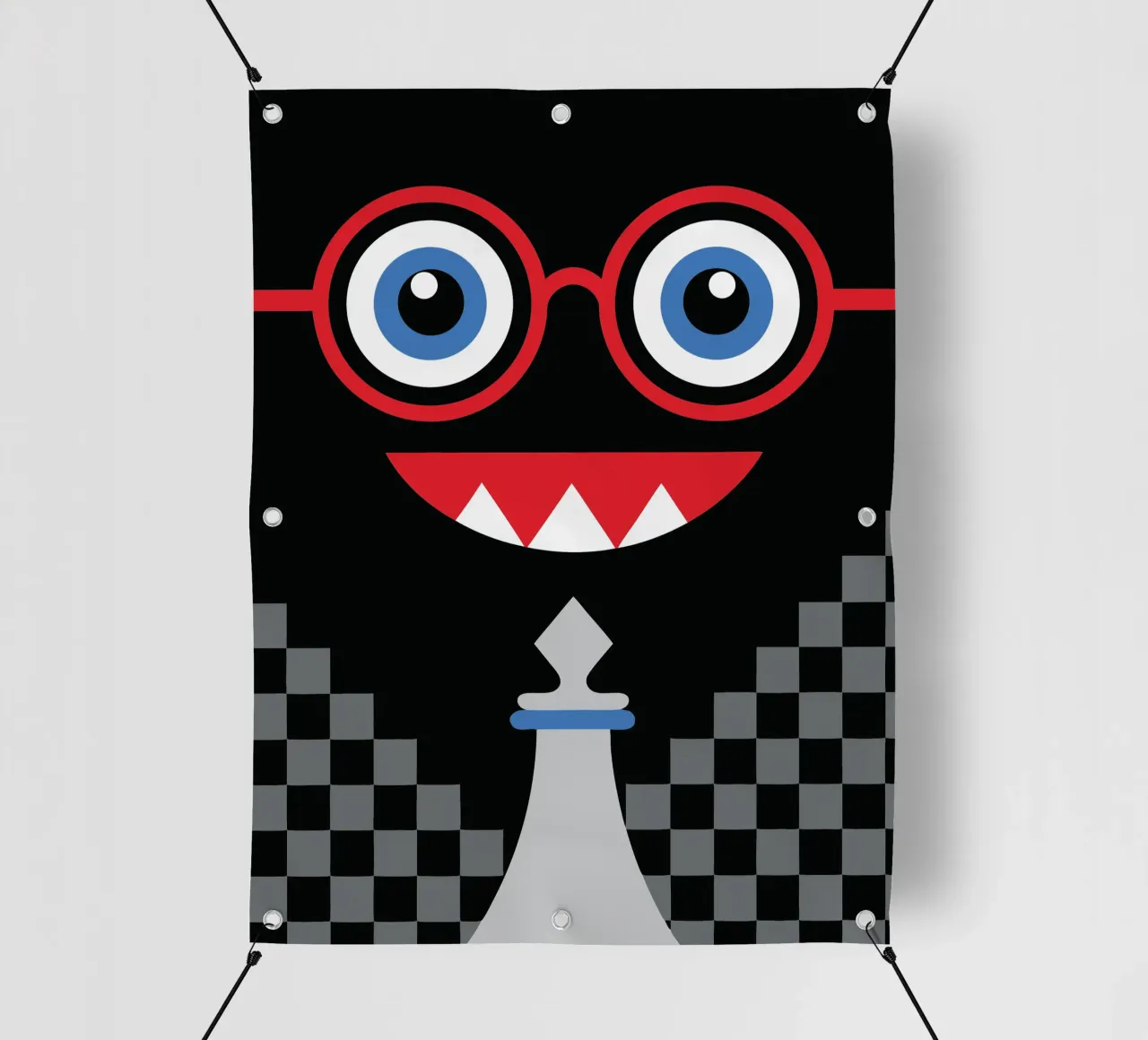 Emoticon e scacchi telo in pvc da LOOK DIFFERENT