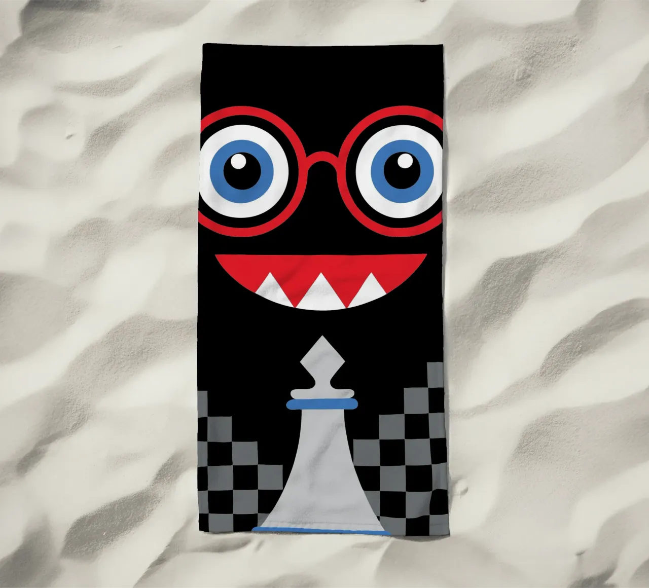 Emoticon e scacchi telo mare da LOOK DIFFERENT