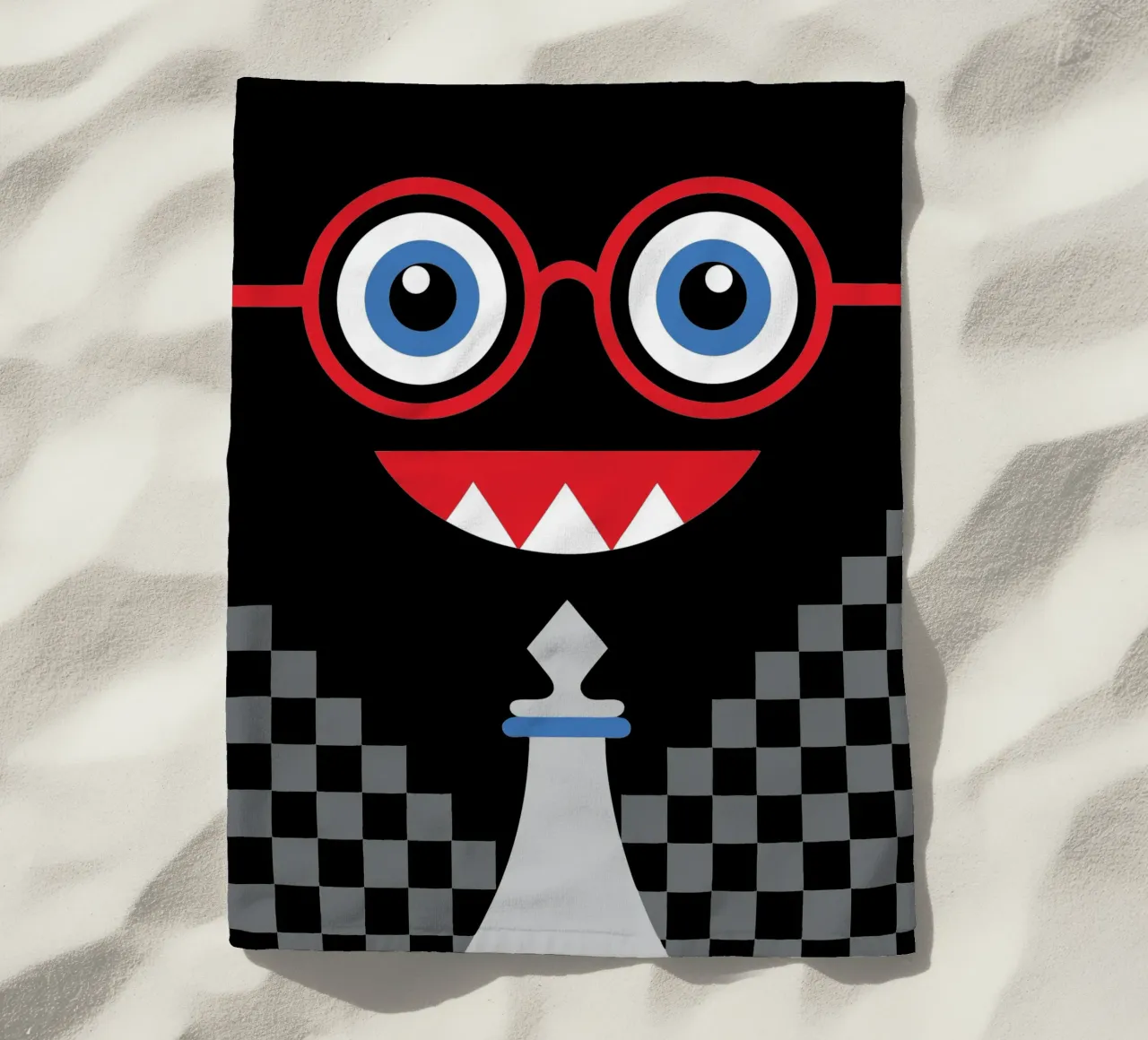 Emoticon e scacchi telo mare da LOOK DIFFERENT