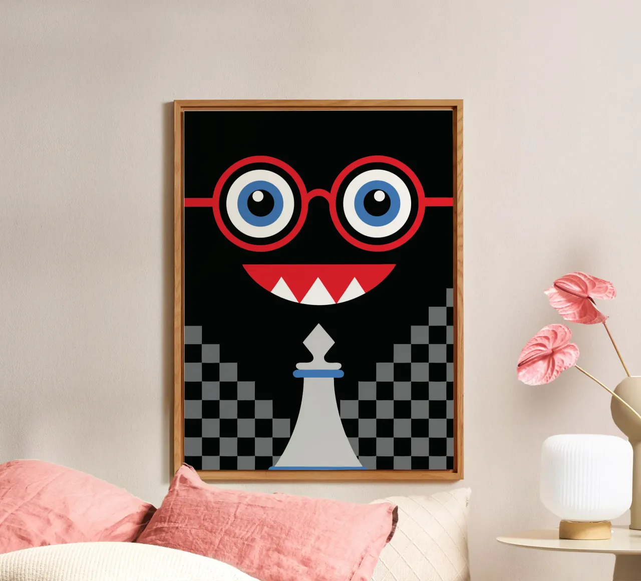 Emoticon e scacchi alluminio dibond da LOOK DIFFERENT