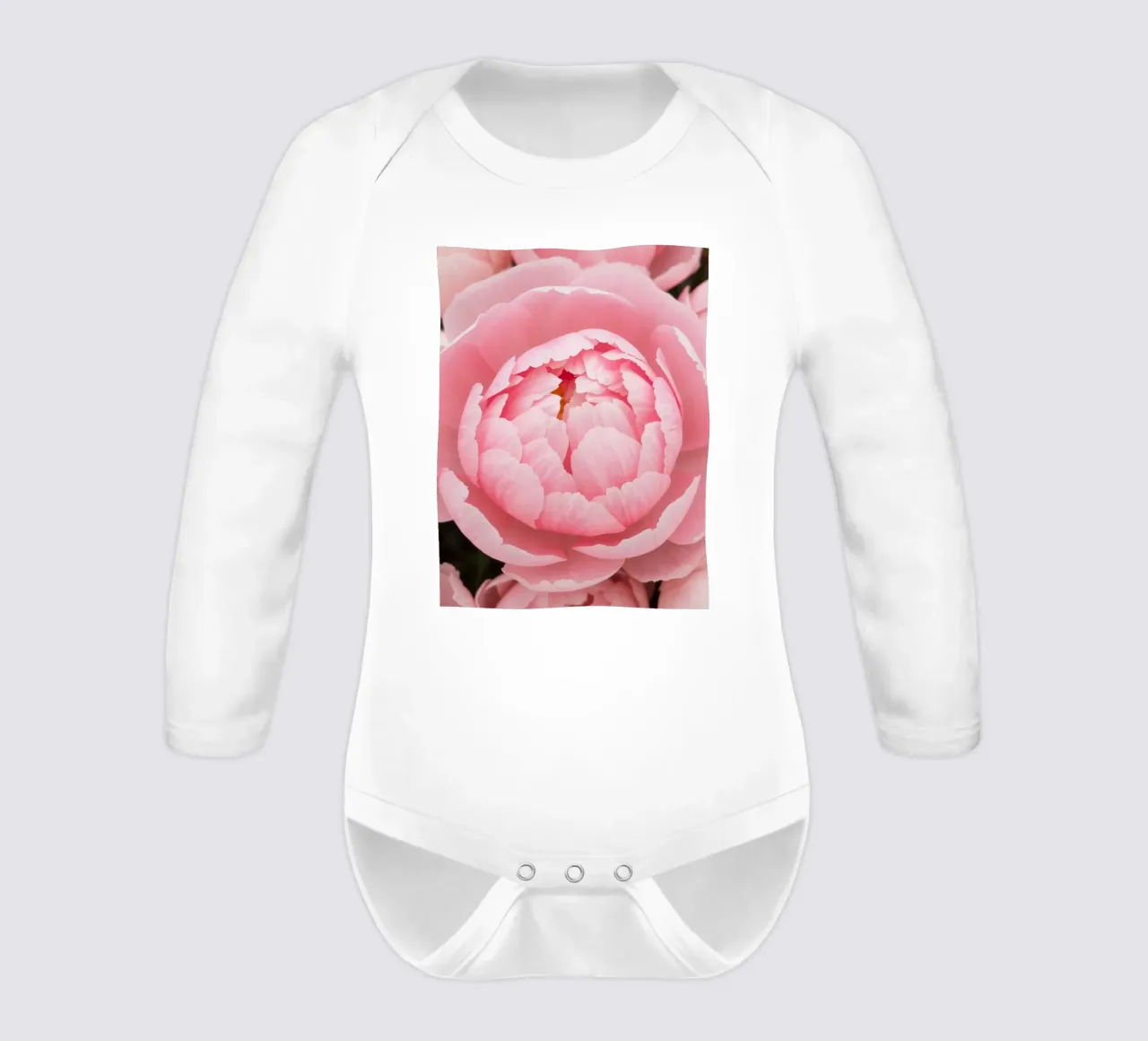 Bellissime peonie rosa in piena fioritura che mettono in mostra un'arte delicata body neonato maniche lunghe da DesignDoodle