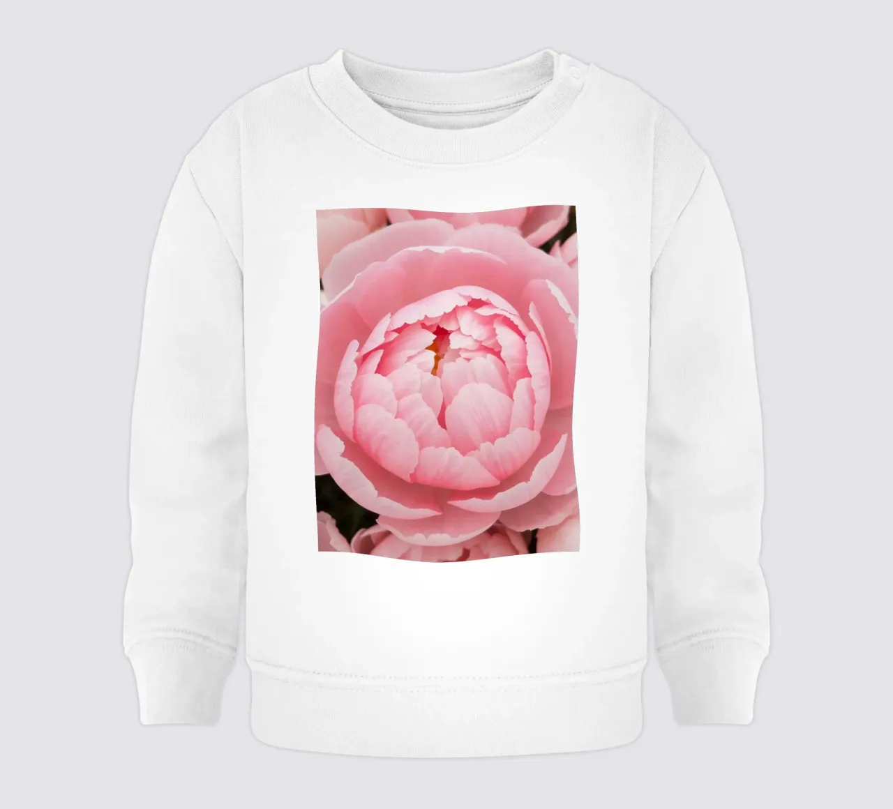 Bellissime peonie rosa in piena fioritura che mettono in mostra un'arte delicata felpa neonato da DesignDoodle
