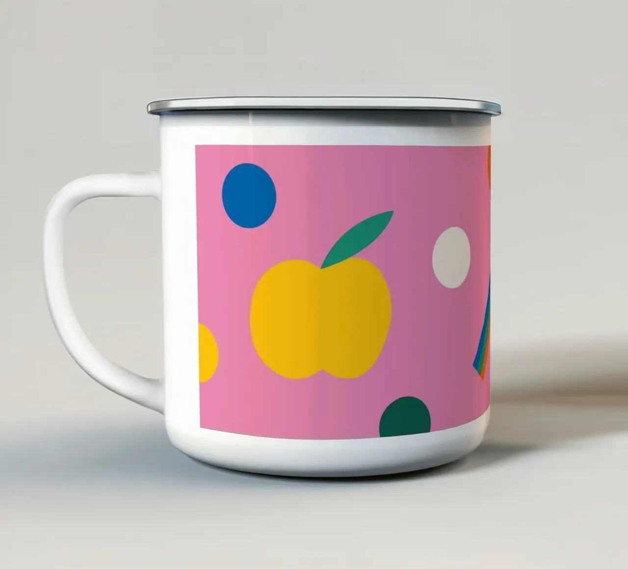 Evviva Schulkind! (rosa) tazza in smalto da Susann Stefanizen