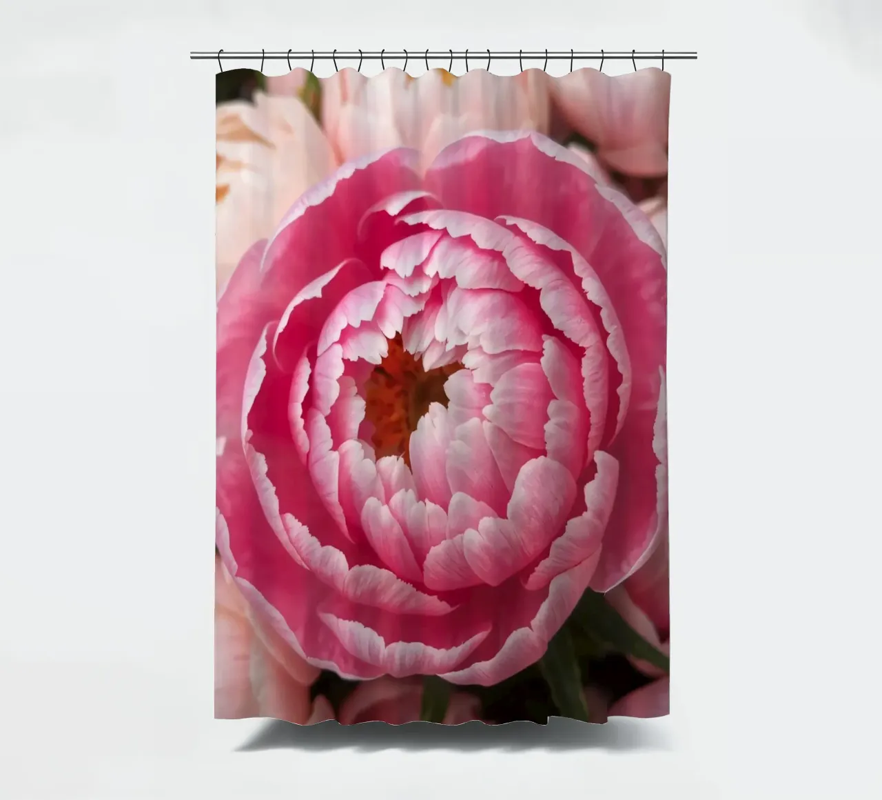 Splendide peonie rosa fioriscono in un giardino in primavera tenda da doccia da DesignDoodle